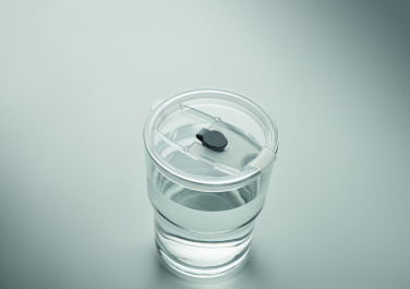 Logo trade promotional products picture of: Glass tumbler with straw 400ml