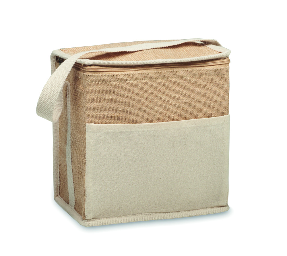Logo trade promotional product photo of: Jute and canvas cooler bag 3L