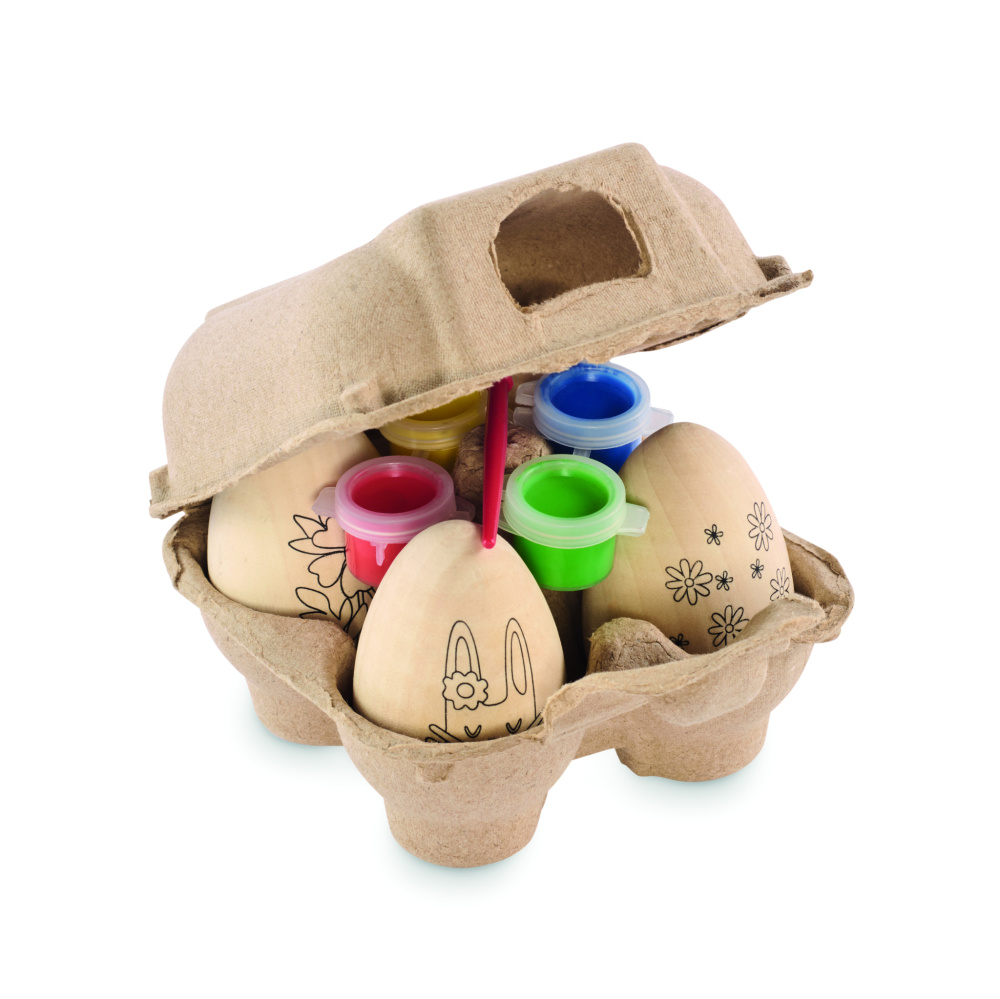 Logotrade promotional giveaway image of: Wooden eggs painting set