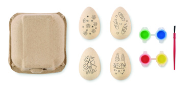 Logo trade promotional merchandise photo of: Wooden eggs painting set