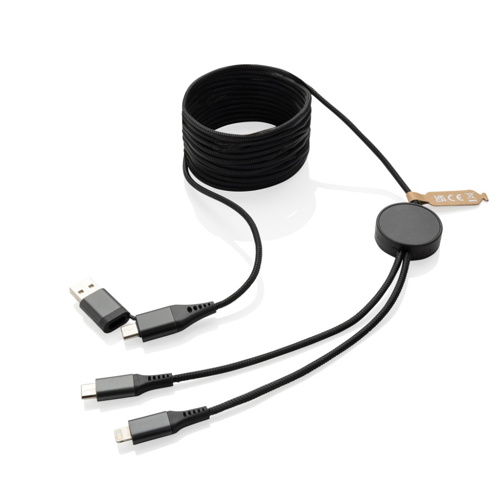 Logo trade promotional giveaway photo of: Terra RCS recycled PET 3 meter  4-in-1 cable