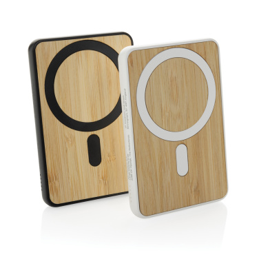 Logo trade promotional giveaways image of: Zen RCS rplastic 5000 mah 5W magnetic bamboo powerbank