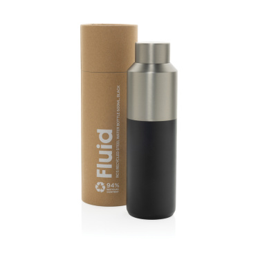 Logo trade promotional gift photo of: Fluid RCS certified recycled steel water bottle 600ml