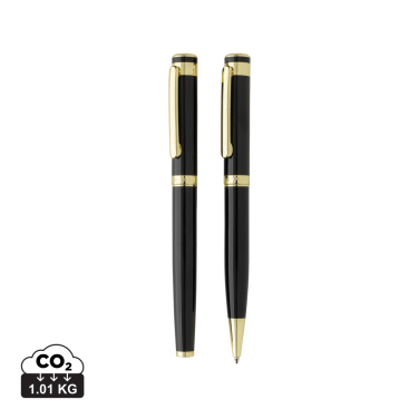 Logotrade promotional item picture of: Swiss Peak Luca RCS recycled brass deluxe pen set
