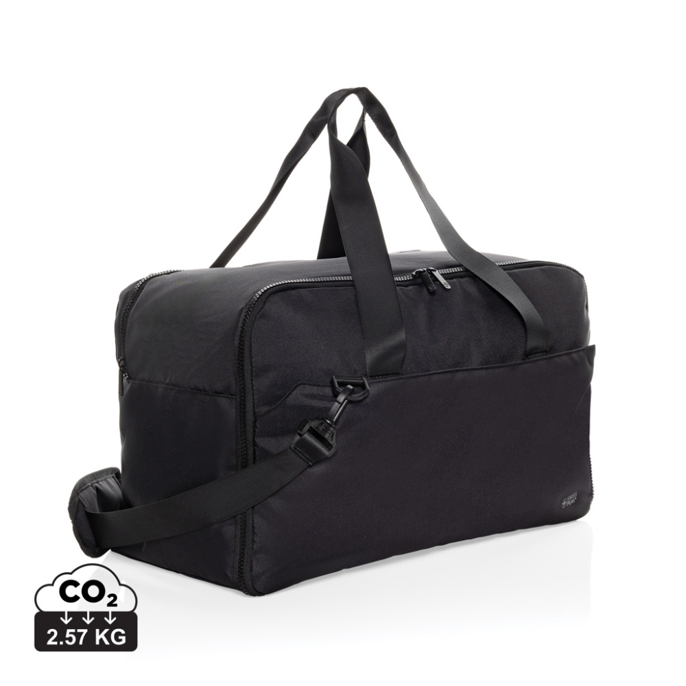 Logo trade promotional product photo of: Swiss Peak Aware™ RPET 15.6 inch laptop weekend bag