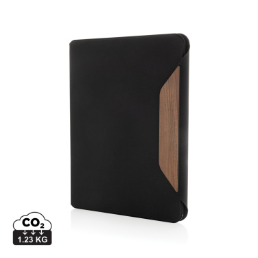 Logotrade promotional item image of: Teri AWARE™ RPET and walnut A4 portfolio