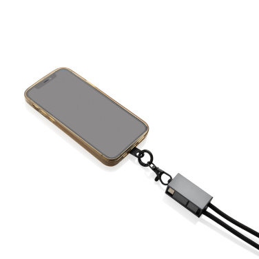Logo trade promotional merchandise photo of: Terra RCS recycled PET phone cord with dual charge cable