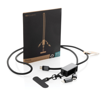 Logo trade corporate gifts picture of: Terra RCS recycled PET phone cord with dual charge cable