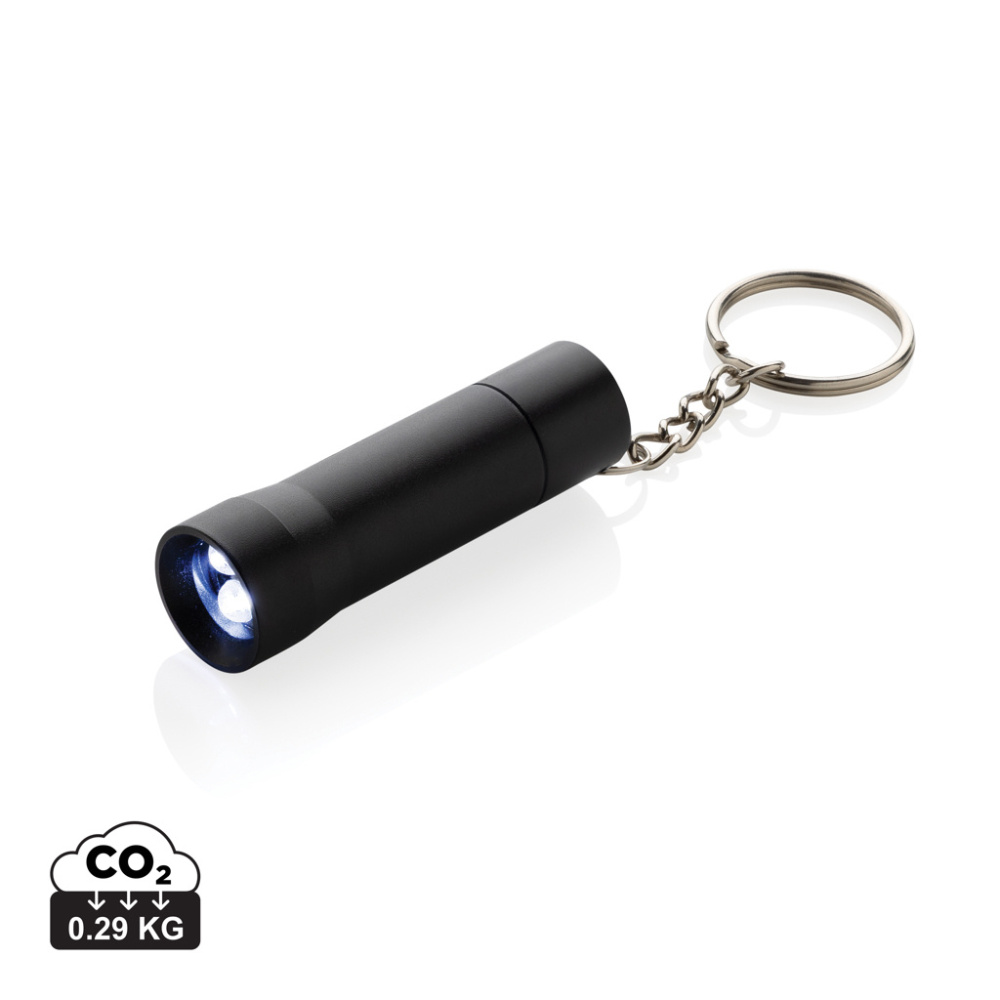 Logo trade business gifts image of: Flash RCS recycled aluminium keychain torch