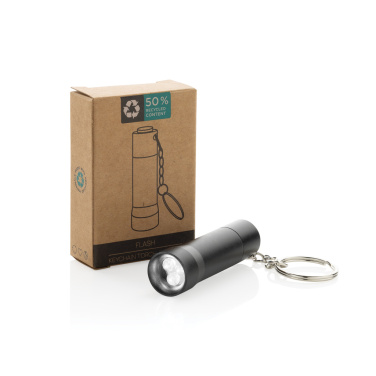 Logotrade promotional merchandise picture of: Flash RCS recycled aluminium keychain torch