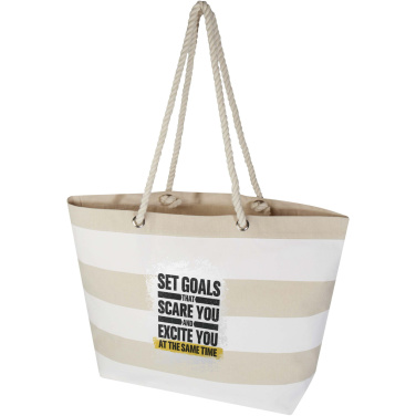 Logo trade corporate gifts image of: Florida 270 g/m² GRS recycled beach tote bag 18L
