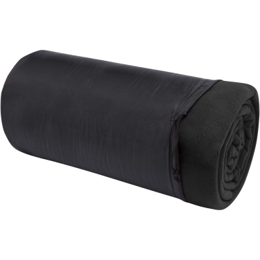Logo trade promotional item photo of: Huggy fleece plaid blanket with carry pouch 220x250 cm