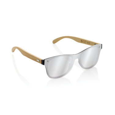 Logo trade business gift photo of: Prism RCS recycled plastic sunglasses with bamboo frame