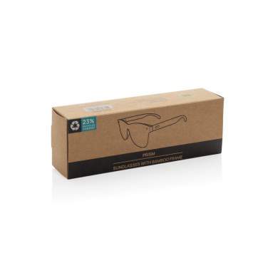 Logo trade promotional giveaway photo of: Prism RCS recycled plastic sunglasses with bamboo frame