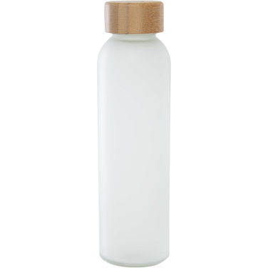 Logo trade promotional gift photo of: Lume 500 ml matte soda lime glass bottle with bamboo lid