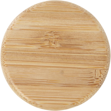 Logotrade promotional gift picture of: Lume 500 ml matte soda lime glass bottle with bamboo lid