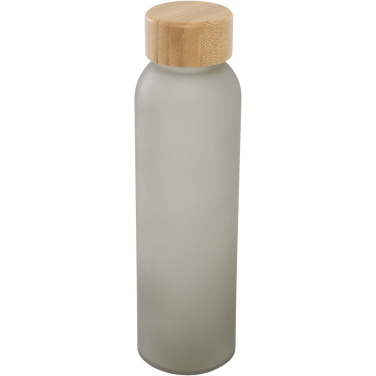 Logo trade promotional gift photo of: Lume 500 ml matte soda lime glass bottle with bamboo lid