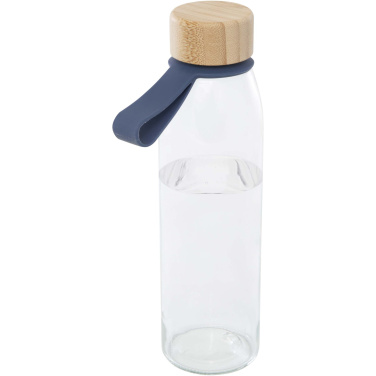 Logotrade promotional gift picture of: Porto 500 ml glass water bottle with silicone handle and bamboo lid