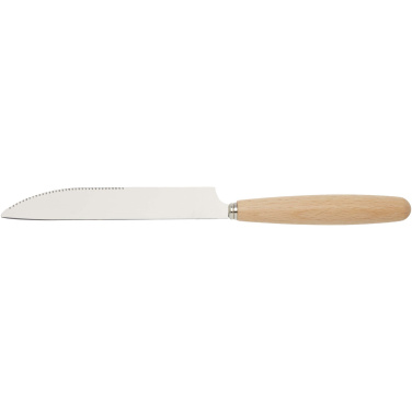 Logotrade promotional merchandise photo of: Root 5-piece stainless steel and beech wood cutlery set