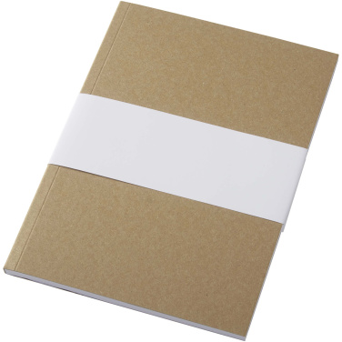 Logo trade promotional products image of: Novella Austen A5 recycled soft cover kraft notebook - 50 sheets 