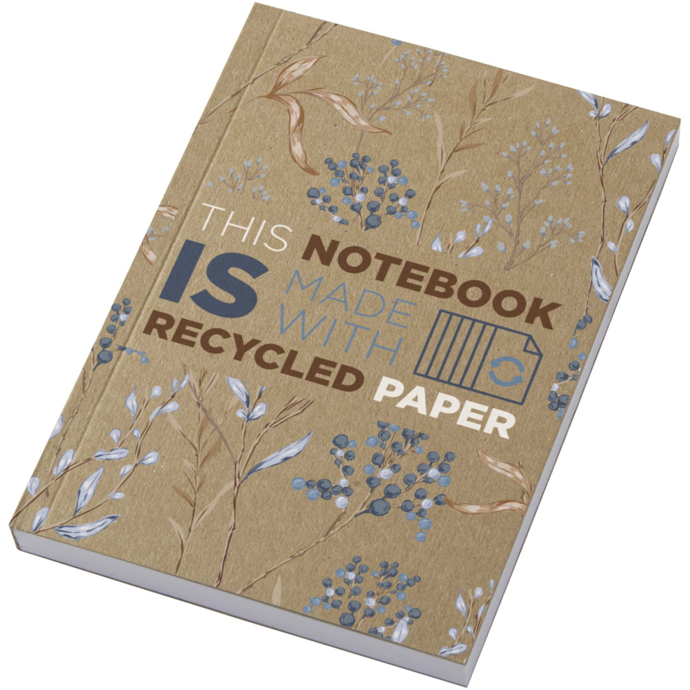 Logo trade promotional merchandise photo of: Novella Austen A6 recycled soft cover kraft notebook - 100 sheets