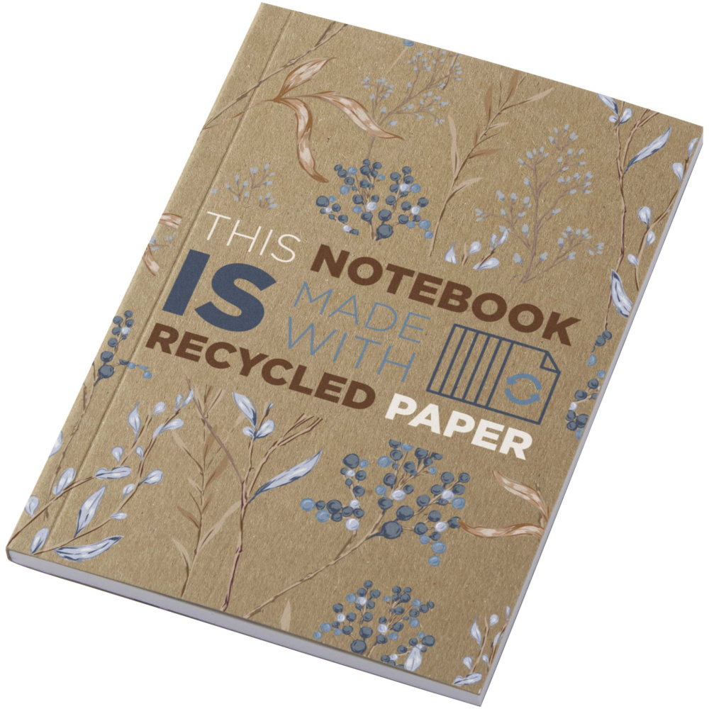 Logo trade advertising products picture of: Novella Austen A6 recycled soft cover kraft notebook - 50 sheets