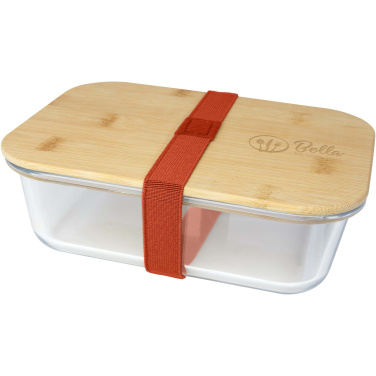 Logo trade promotional giveaways picture of: Roby glass lunch box with bamboo lid