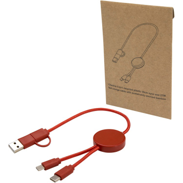 Logotrade corporate gifts photo of: Citala 5-in-1 recycled plastic 30 cm data sync and 27W fast charge cable