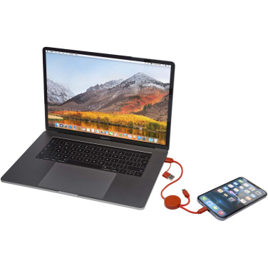 Logotrade promotional products photo of: Citala 5-in-1 recycled plastic 30 cm data sync and 27W fast charge cable