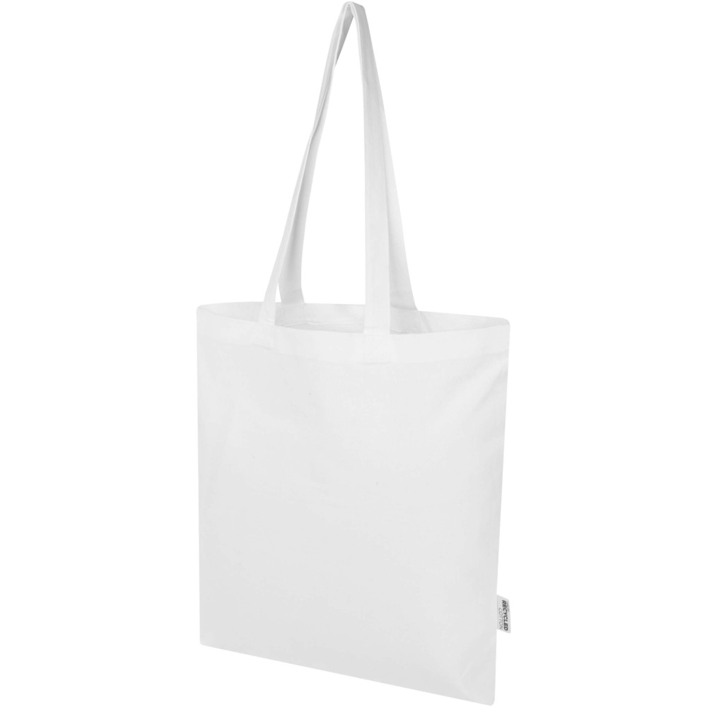 Logo trade promotional product photo of: Madras Blend 140 g/m² GRS recycled cotton tote bag 7L