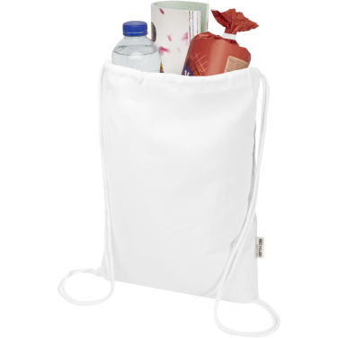 Logotrade promotional products photo of: Oregon Blend 140 g/m² GRS recycled drawstring bag 5L