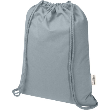 Logo trade promotional giveaways image of: Oregon Blend 140 g/m² GRS recycled drawstring bag 5L