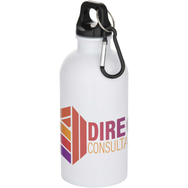 Logotrade promotional gifts photo of: Oregon 400 ml sublimation RCS recycled single wall stainless steel water bottle with carabiner