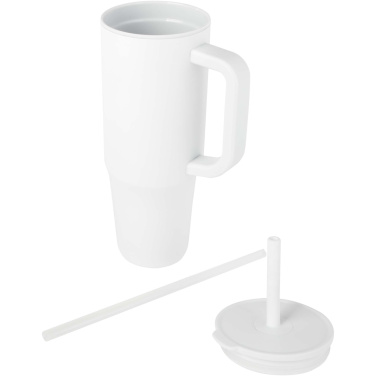 Logotrade promotional item image of: Brady 900 ml RCS certified insulated tumbler with silicone straw