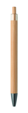 Logo trade business gifts image of: Push button bamboo pen