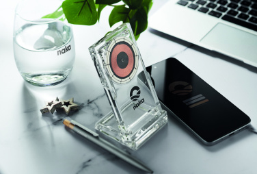 Logo trade corporate gifts picture of: Acrylic wireless charger 15W