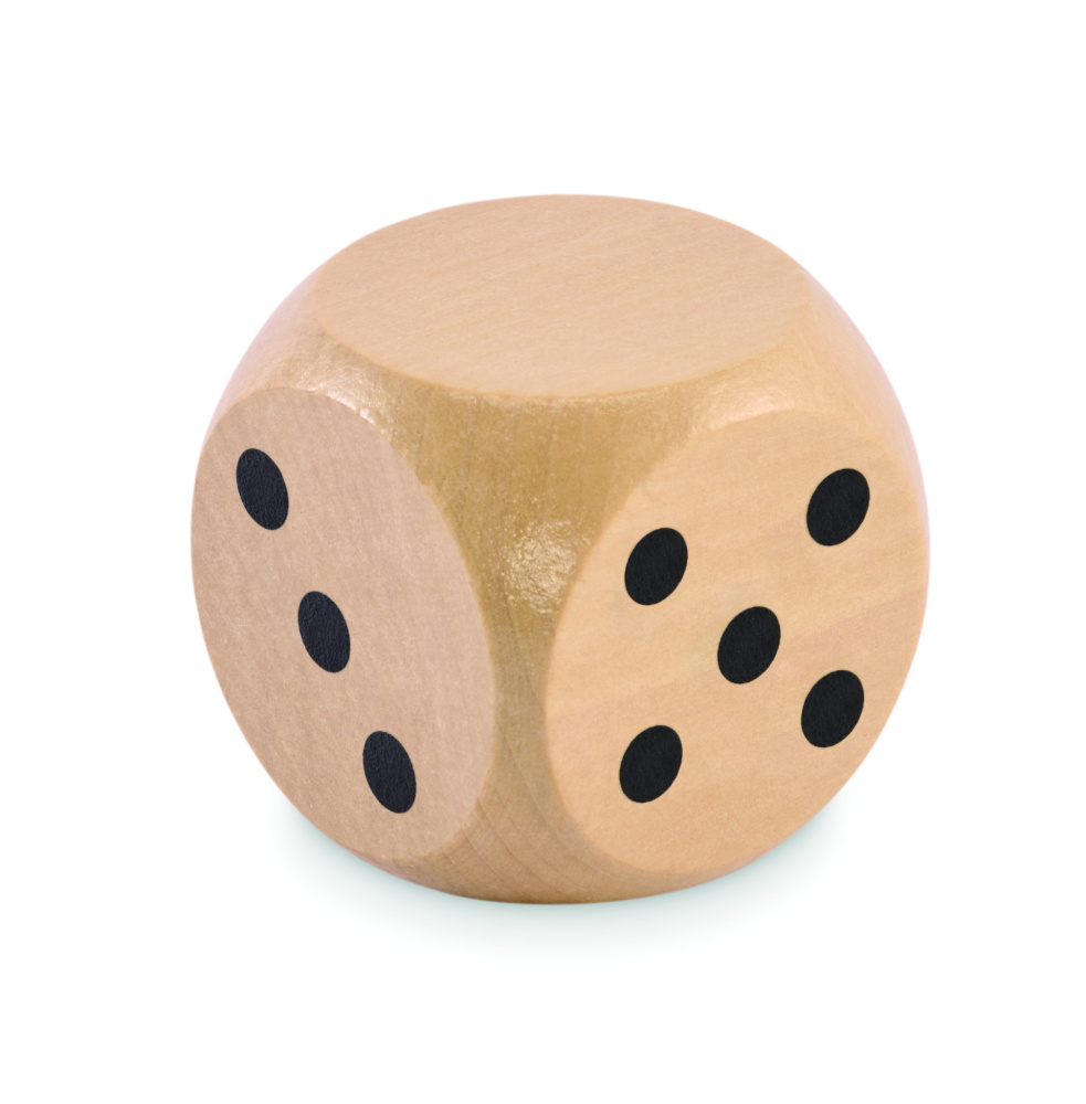 Logo trade advertising products image of: Schima wooden dice 5cm dia