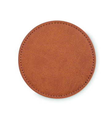 Logo trade promotional giveaways image of: Round coaster in PU