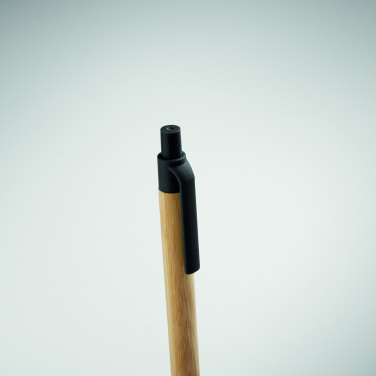 Logo trade corporate gifts image of: Push button ball pen in bamboo