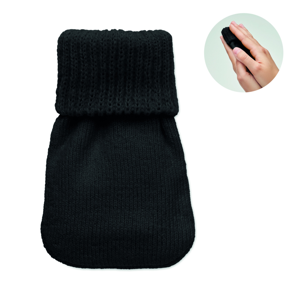 Logo trade corporate gifts image of: Hand warmer knitted polyester
