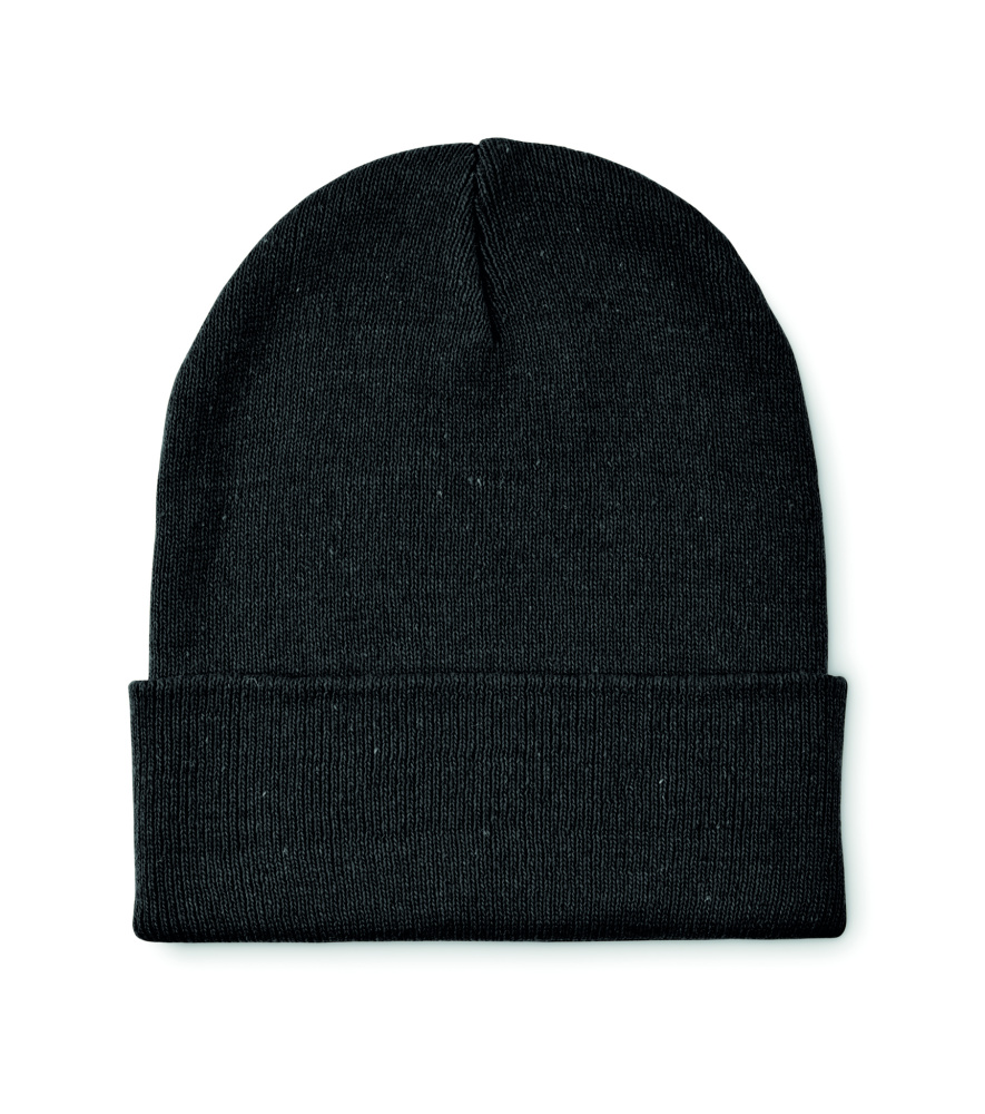 Logo trade advertising products image of: Knitted beanie with cuff