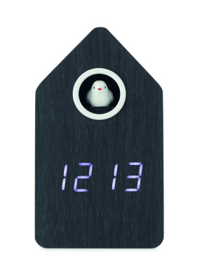 Logo trade promotional products image of: MDF cuckoo alarm clock