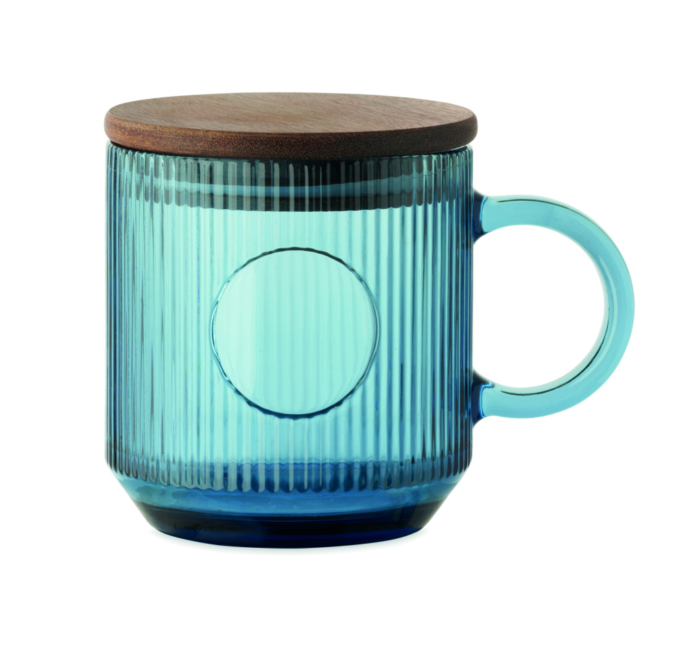 Logotrade promotional gift image of: Ribbed glass mug 300ml