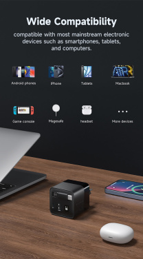 Logotrade business gift image of: Urban Vitamin Mendocino 65W GaN charger retractable cable