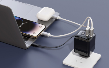 Logo trade business gift photo of: Urban Vitamin Mendocino 65W GaN charger retractable cable