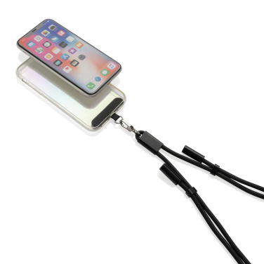 Logo trade promotional merchandise image of: LoopAmp RCS RPET adjustable phone cord with 60W cable