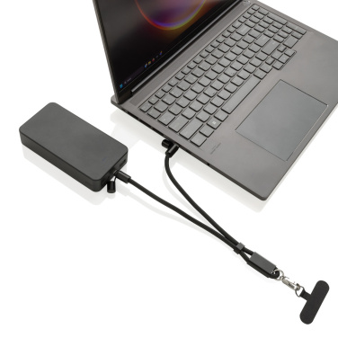 Logotrade promotional item image of: LoopAmp RCS RPET adjustable phone wrist strap 60W cable