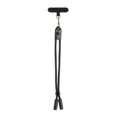 Logotrade promotional product image of: LoopAmp RCS RPET adjustable phone wrist strap 60W cable