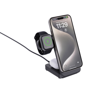 Logo trade promotional merchandise image of: Urban Vitamin Arcadia RCS rplastic 15W 3in1 magnetic charger