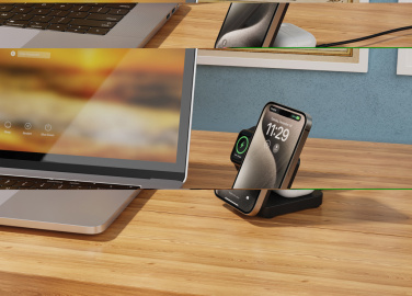 Logotrade promotional gifts photo of: Urban Vitamin Arcadia RCS rplastic 15W 3in1 magnetic charger